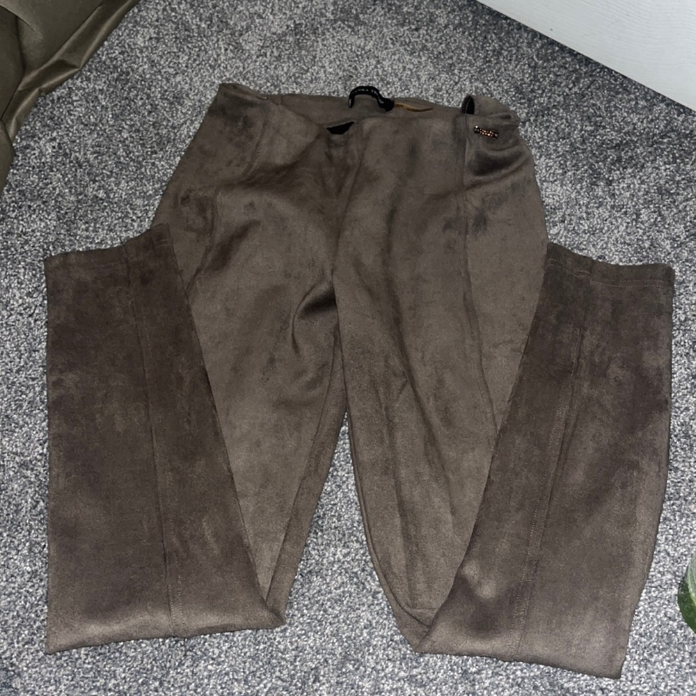 brown suede pants